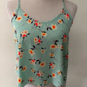 Floral Camisole Top - Light Green